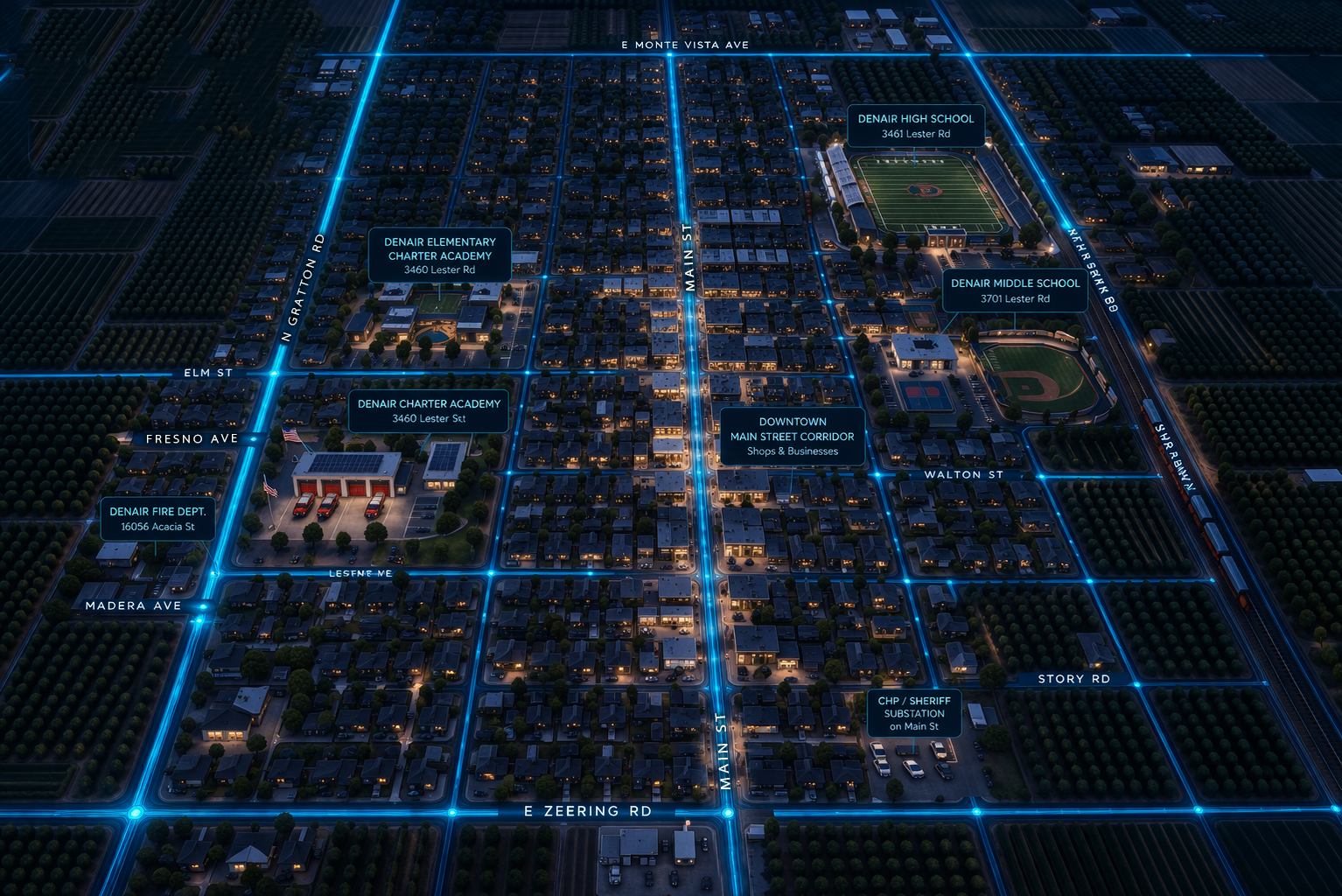Denair Service Area Map